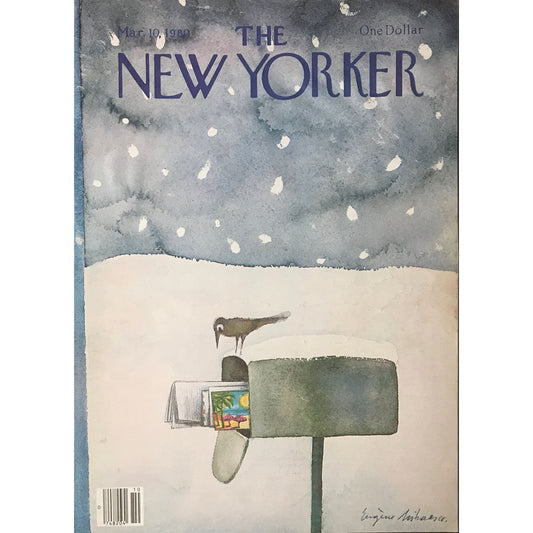 March 10, 1980 - The NEW YORKER Magazine charming original cover - bird on a mailbox