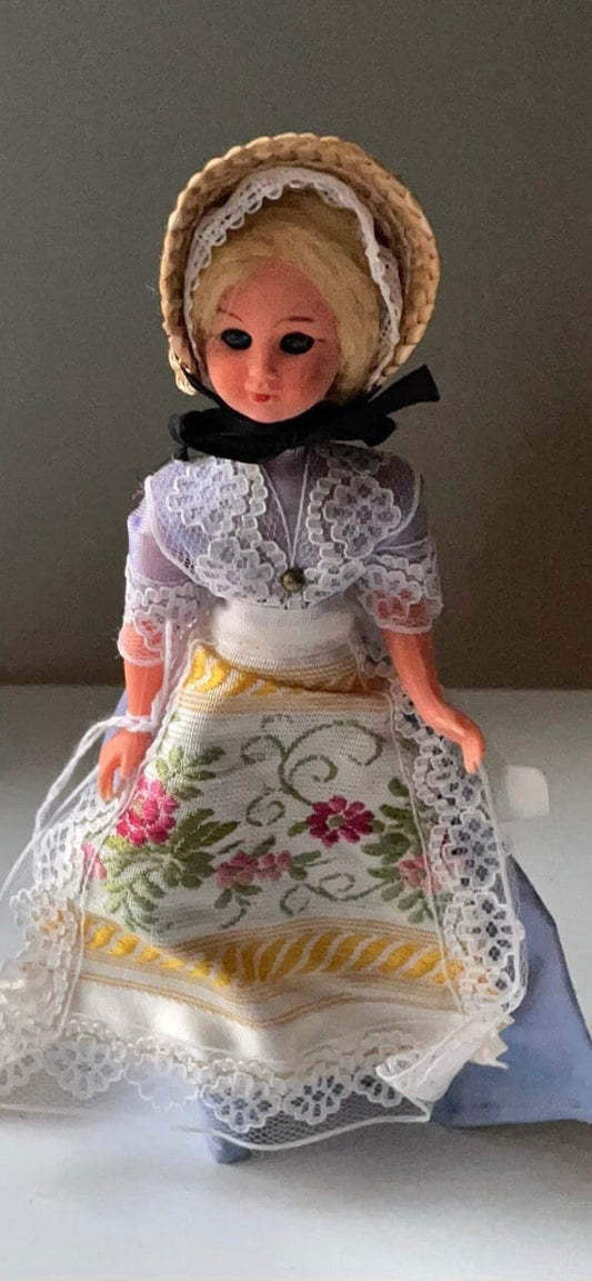Vintage collectible handmade Geneva, Switzerland doll figurine - eyes open and close