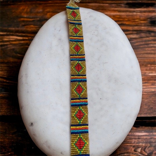 Stunning vintage beadwork choker necklace