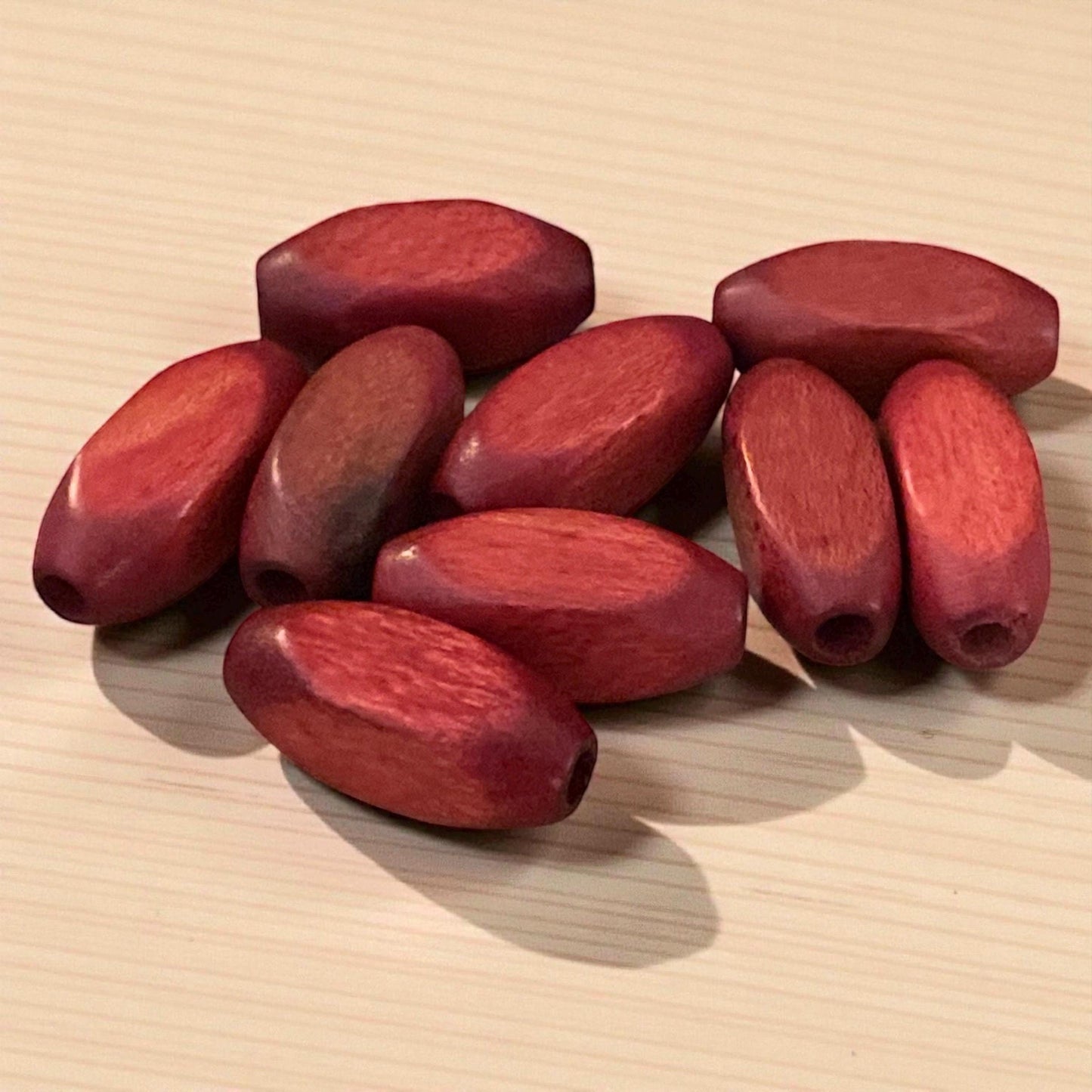 Vintage Wood Oval Beads – Natural Wooden Beads for Jewelry Making  - 20mm x 5 mm