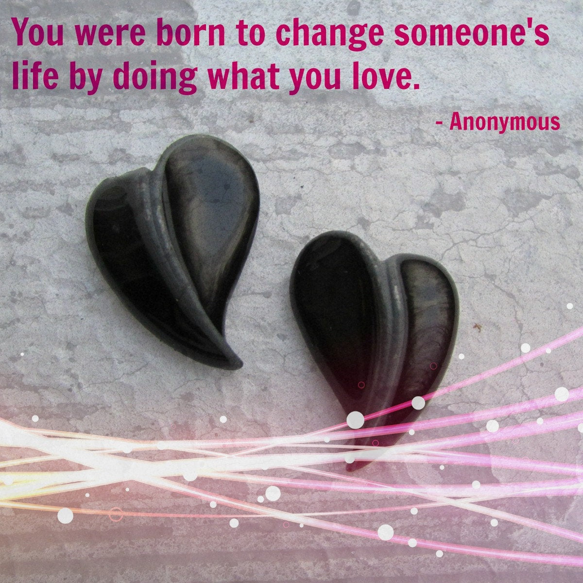 Unique black heart earrings - black shiny enamel over gray metal vintage heart earrings