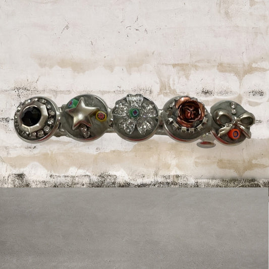 Mixed Material Mosaic Hair Barrette