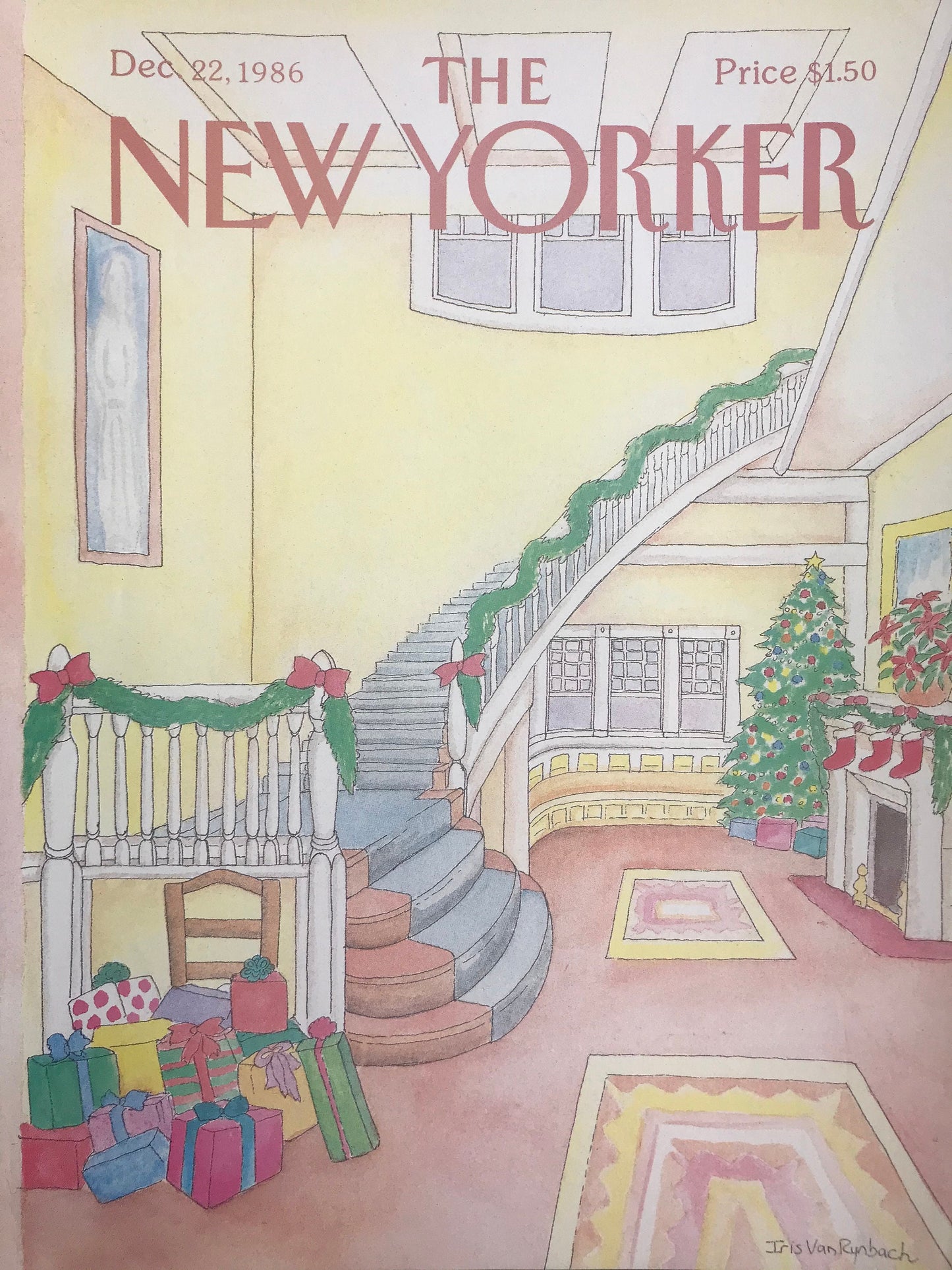 NEW YORKER Magazine original cover - vintage - December 22, 1986 - Christmas, holidays