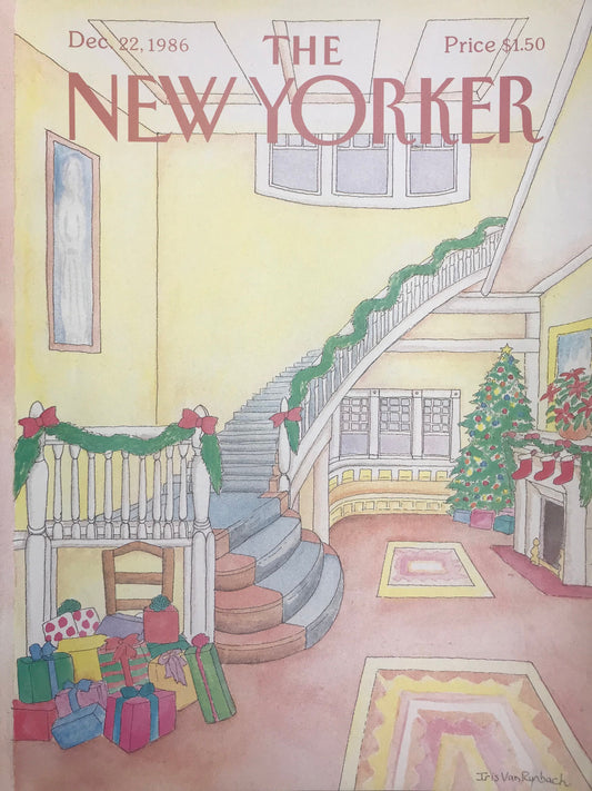 NEW YORKER Magazine original cover - vintage - December 22, 1986 - Christmas, holidays