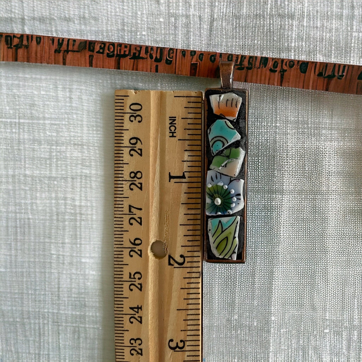 Handmade mosaic necklace - made from upcycled pieces of a broken vintage plate