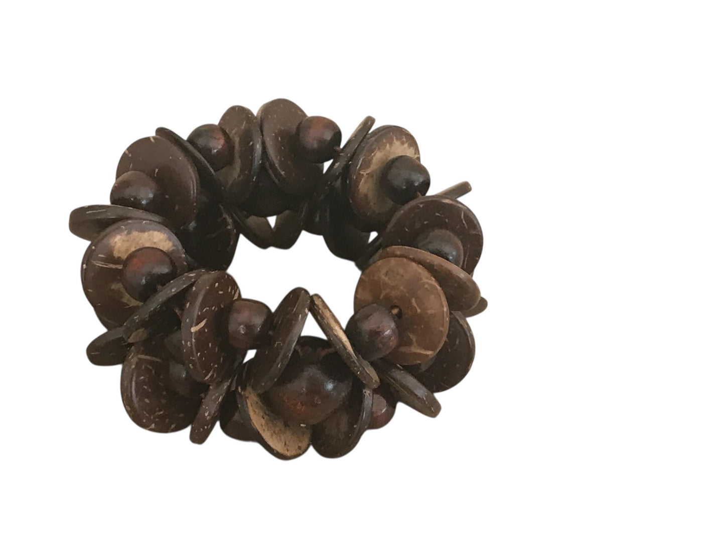 Vintage Brown Coconut Shell Bracelet | Handmade Natural Jewelry | Unique Boho Chic Accessory | Eco-Friendly Statement Piece