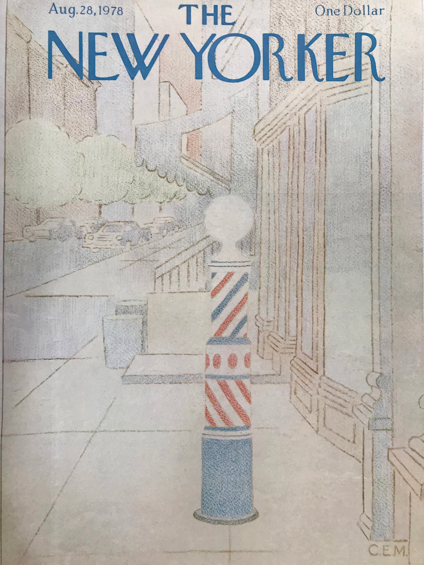 RARE - August 28, 1978 - The NEW YORKER Magazine original cover - Barber Shop