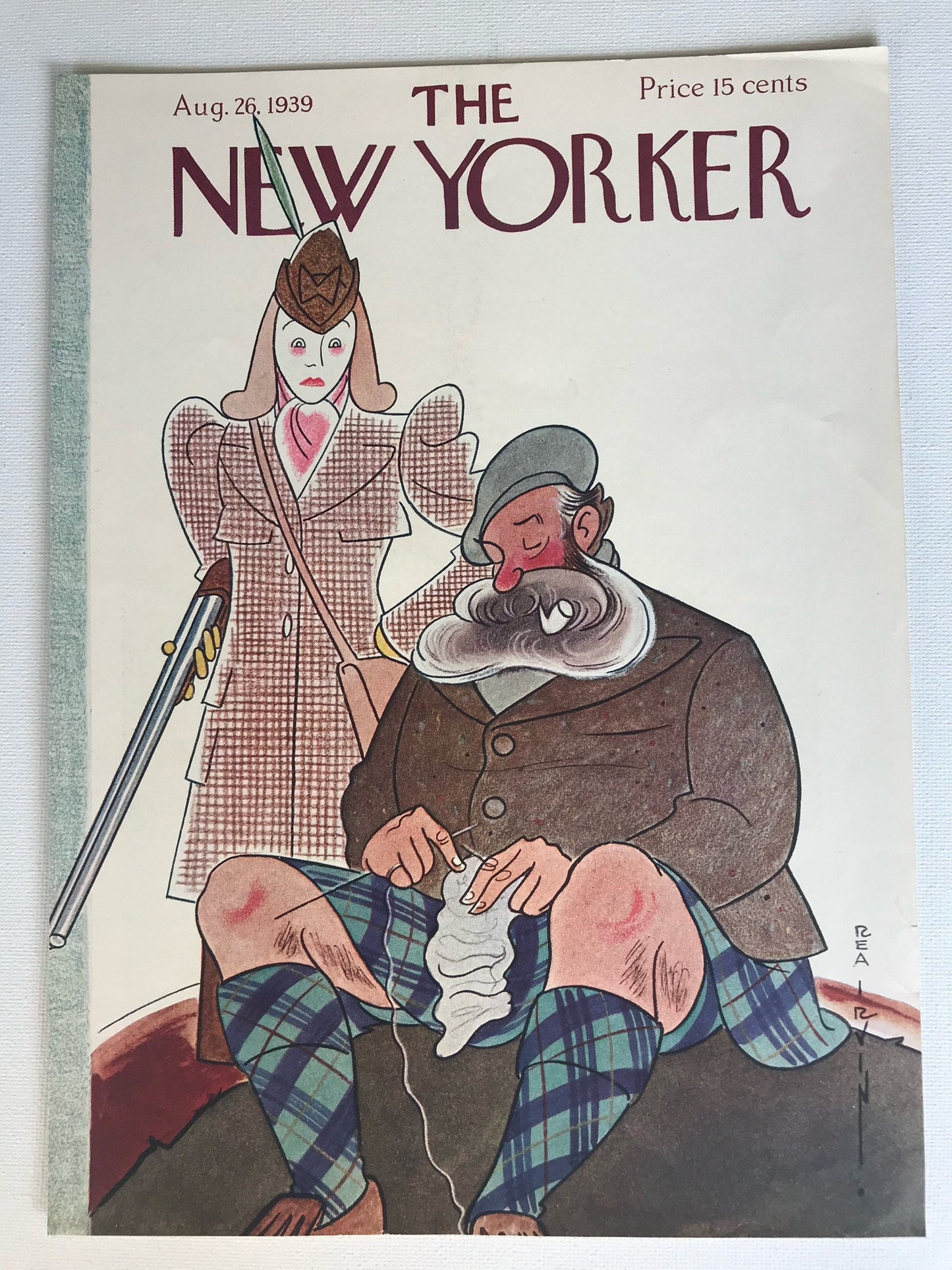 Rare NEW YORKER Magazine cover - August 26, 1939 - artist Rea Irvin