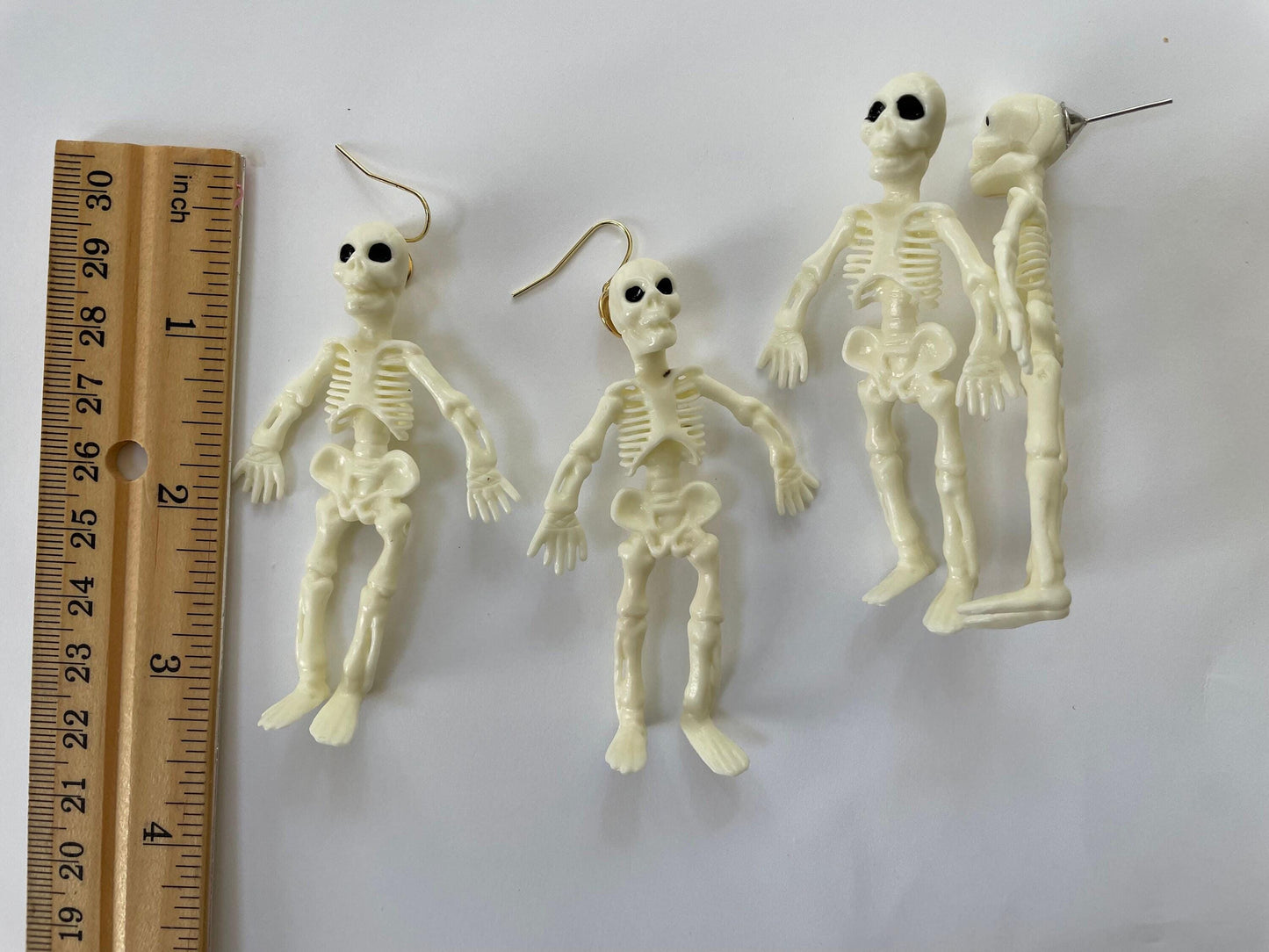Skeleton Earrings: Spooky Halloween Costume Jewelry (Stud or Dangle)