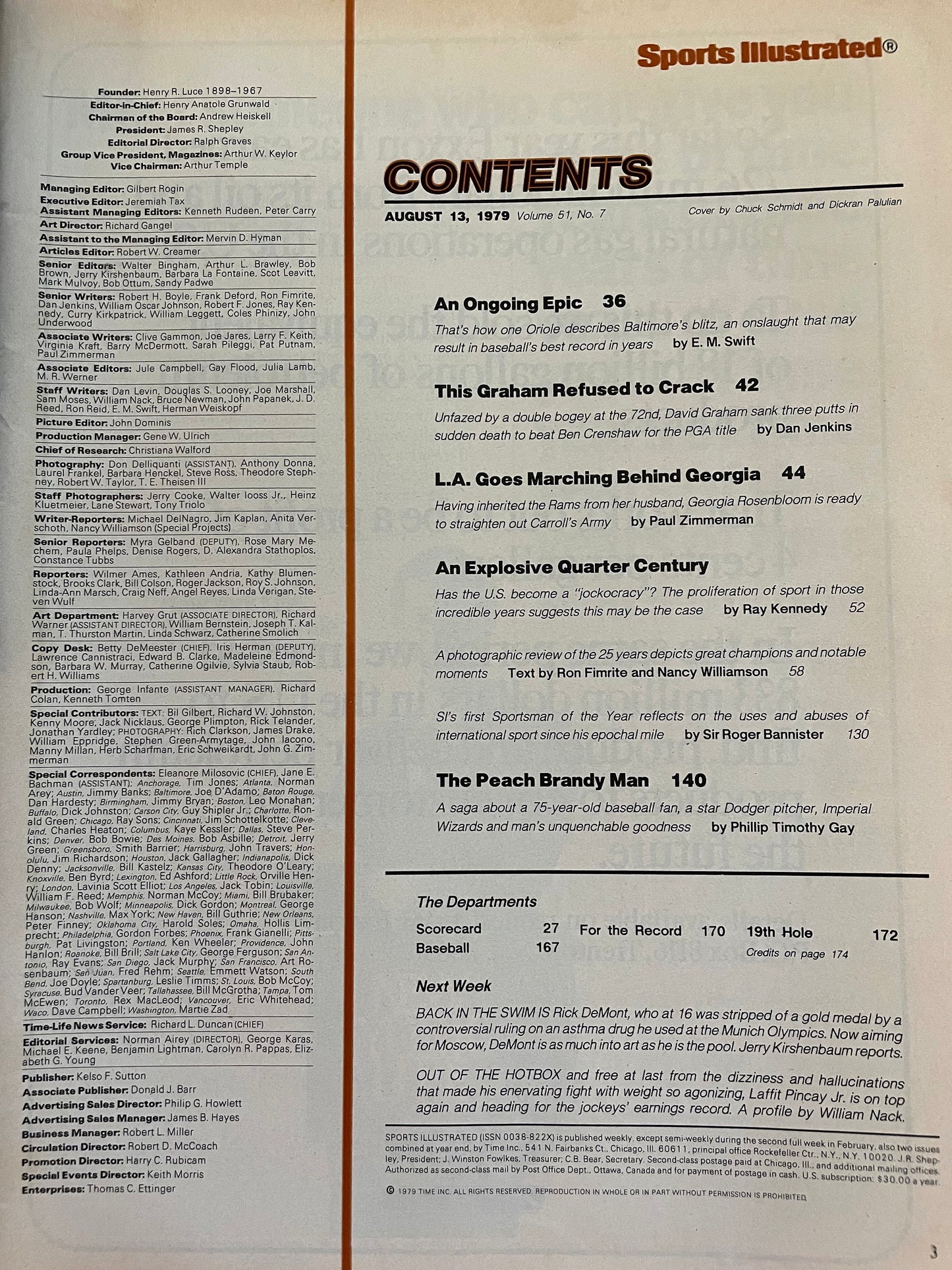 Sports Illustrated Magazine complete issue - 25th Anniversary - August 13, 1979