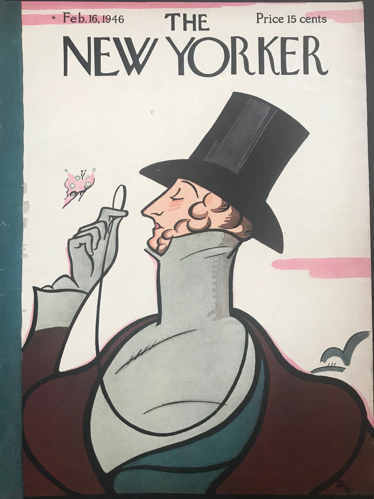 NEW YORKER Magazine cover - February 16, 1946 - anniversary issue