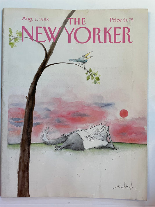 August 1, 1988 - COMPLETE ISSUE of The New Yorker Magazine - cat, Mostly Mozart