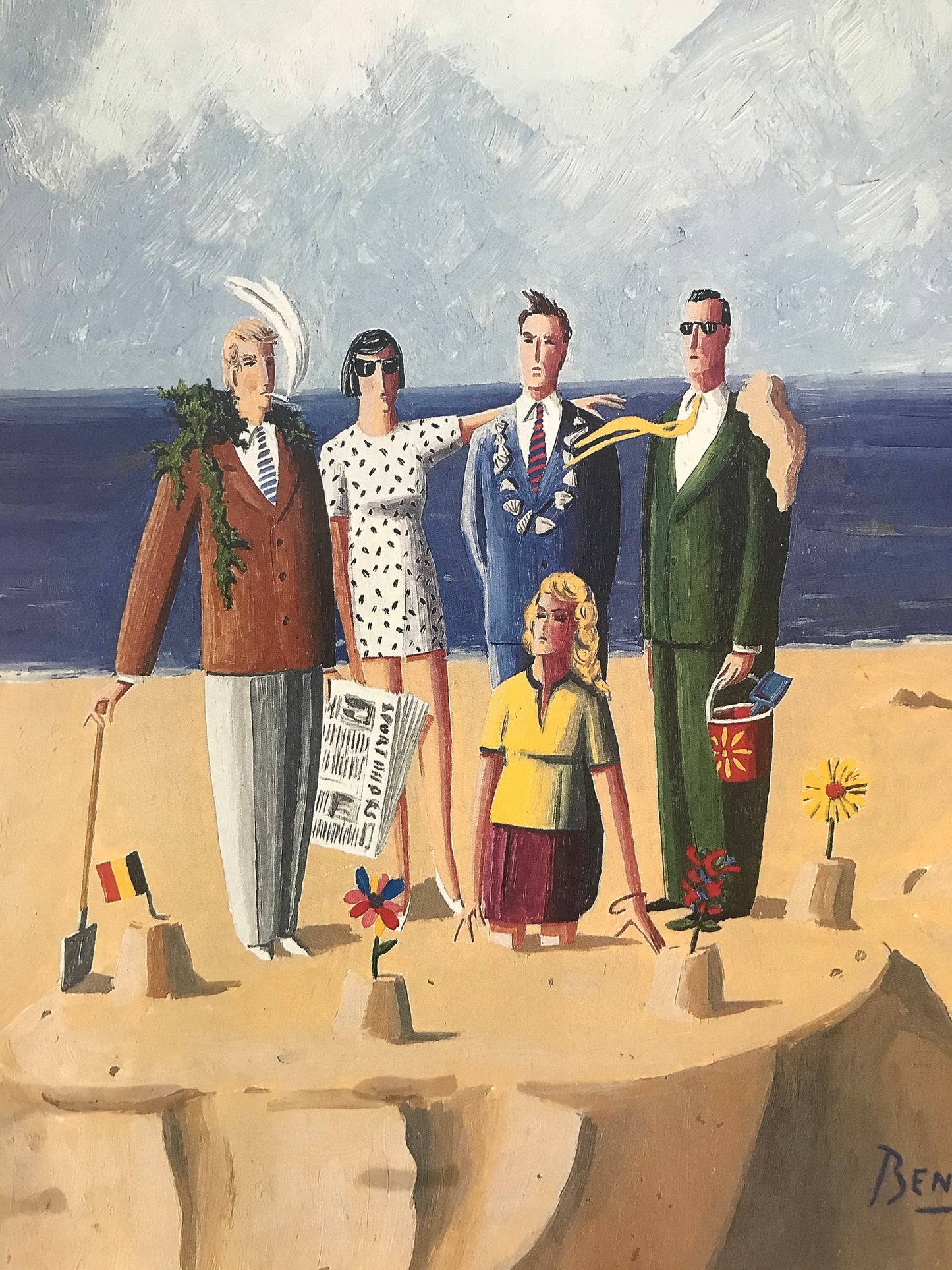 The NEW YORKER Magazine very rare original cover - July 13, 1992 - the beach, building a sandcastle