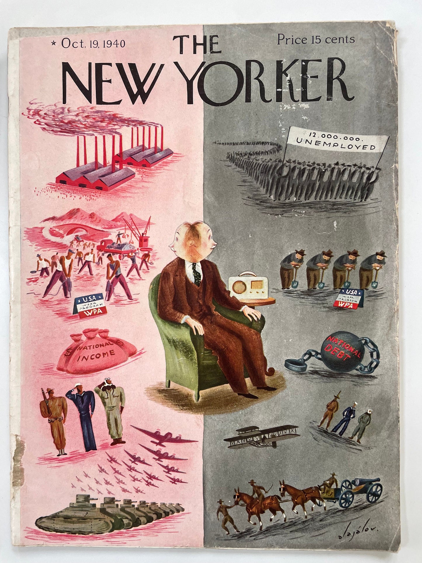 VERY RARE - October 19, 1940 - The New Yorker Magazine - your choice: original cover only OR complete issue  of the magazine