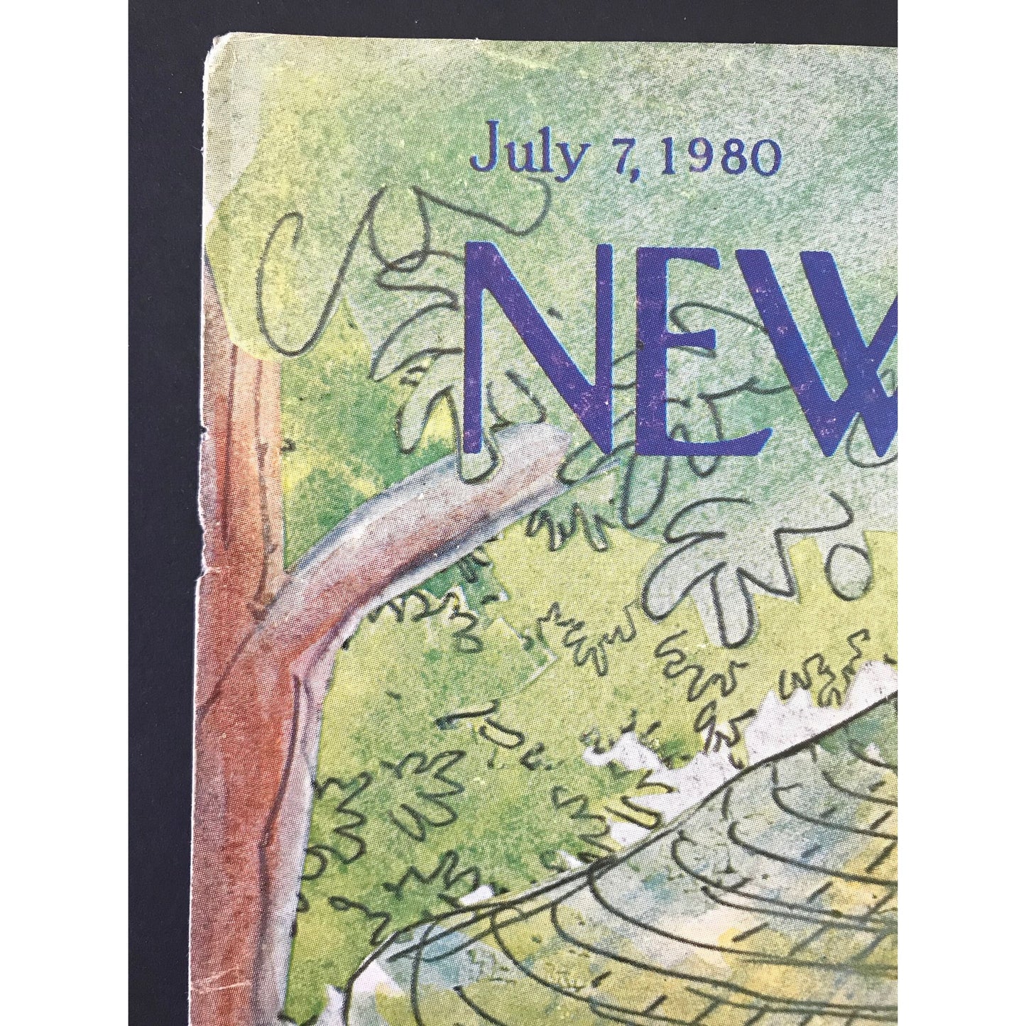 July 7, 1980 - The NEW YORKER Magazine vintage original cover - musicians playing at a gazebo