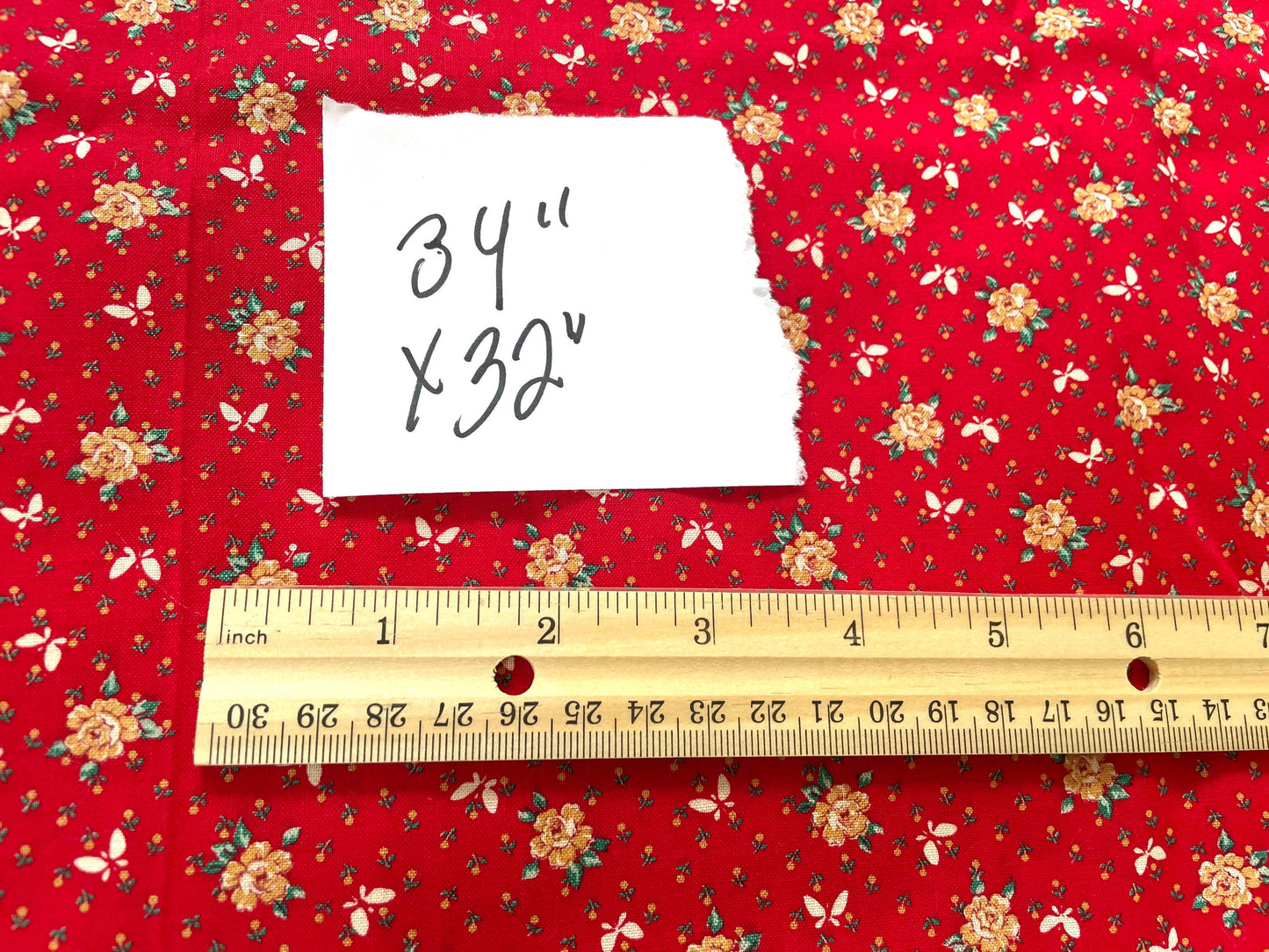 Lot of vintage fabric remnants - reds and blacks, plain and floral