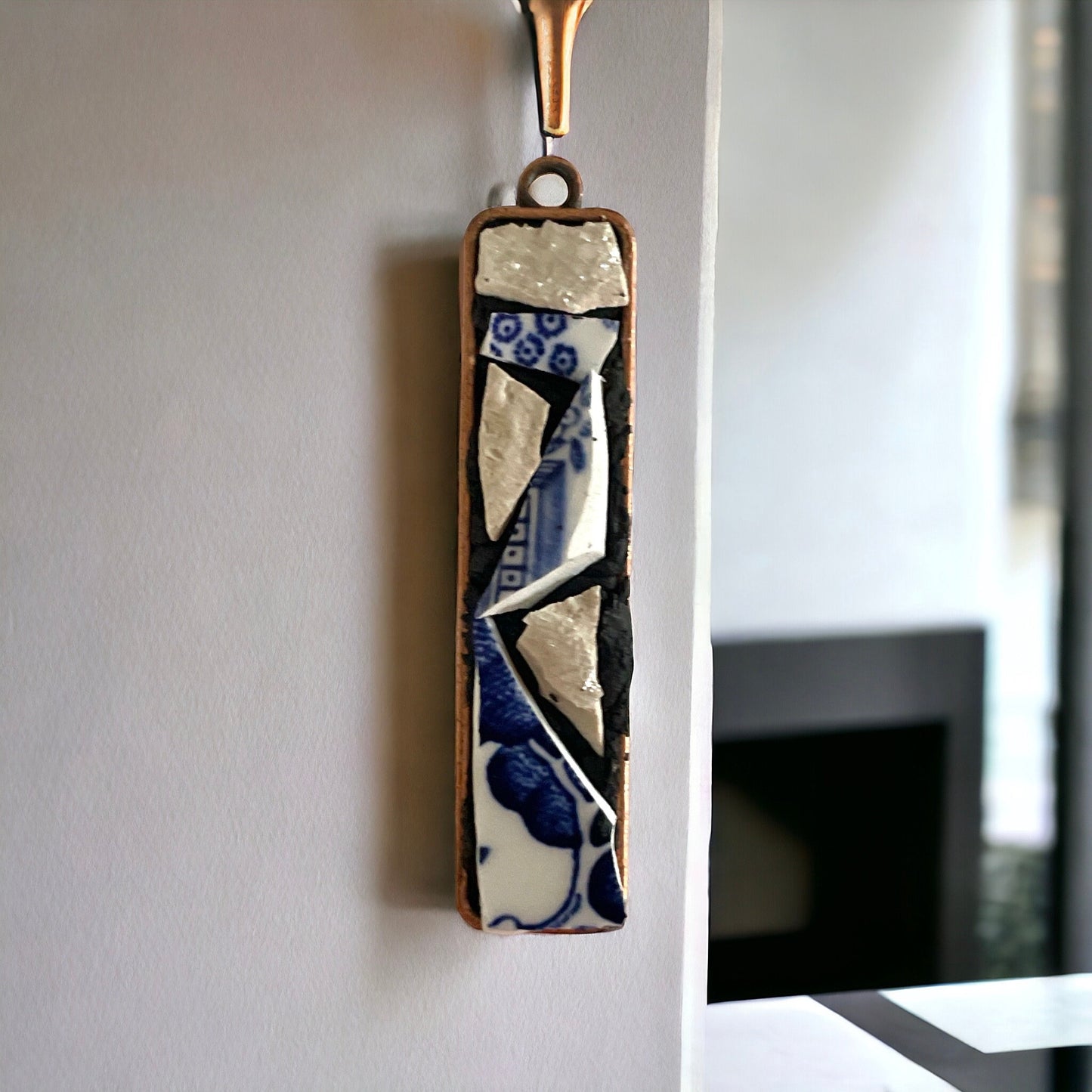 Handmade mosaic necklace - made from upcycled pieces of a broken vintage plate