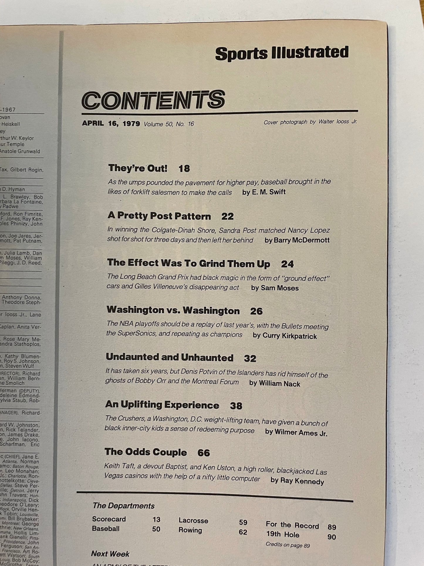 Sports Illustrated Magazine complete issue - April 16, 1979 - The Great Defender - New York Islanders Denis Potvin - hockey