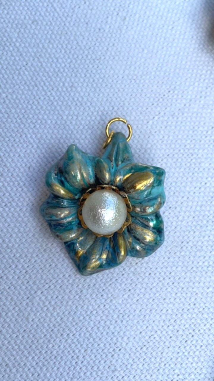 Your choice of handmade faux pearl flower necklace