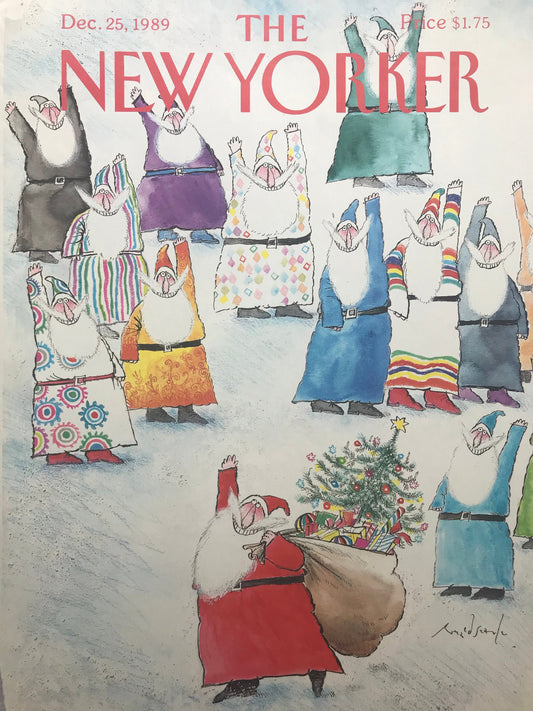 December 25, 1989 - The NEW YORKER - cover only - Christmas, Santas