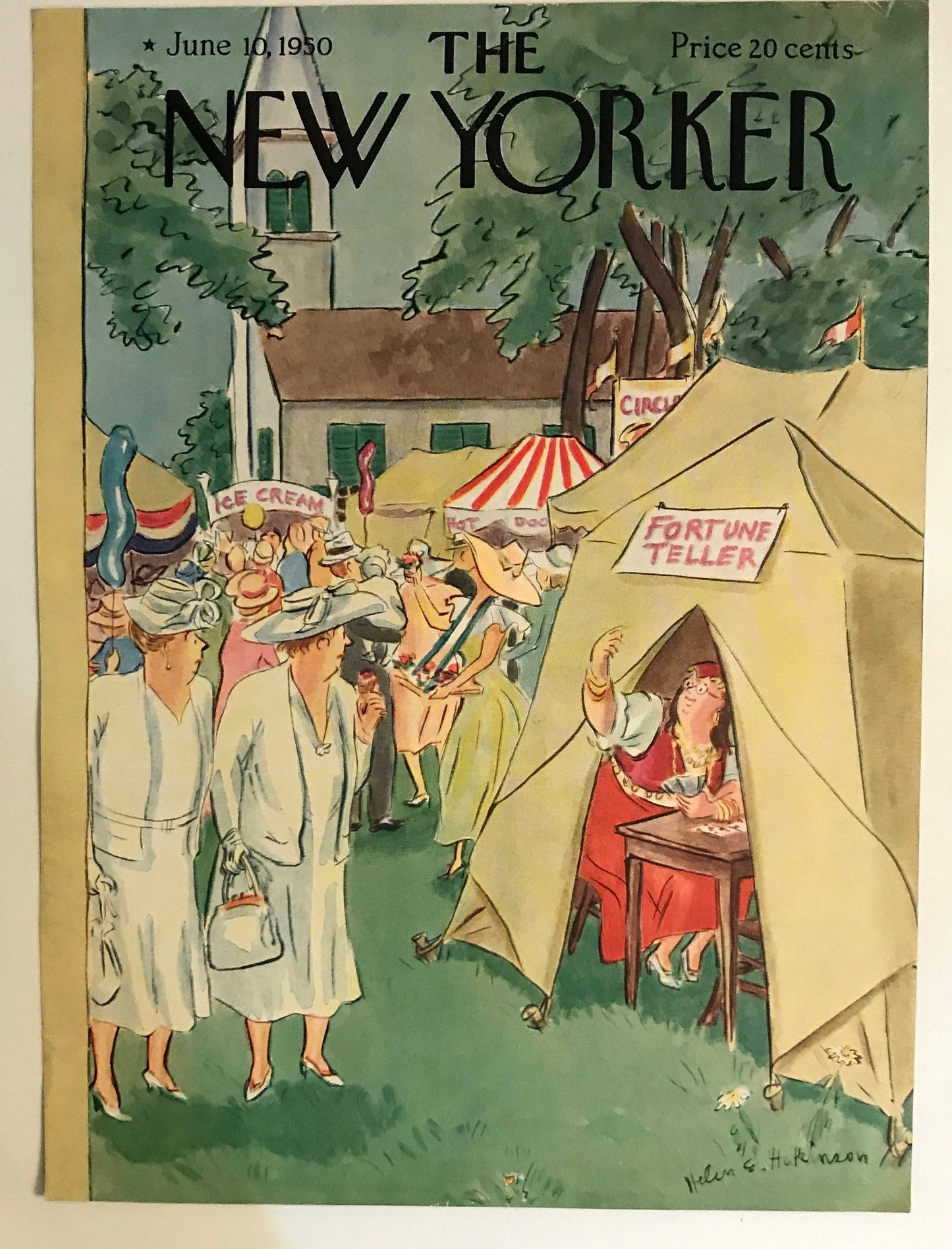 The NEW YORKER Magazine original cover - June 10, 1950 - Helene Hokinson - Fortune Teller