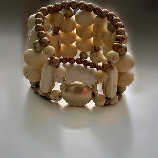Stunning unique beaded vintage clamper bracelet