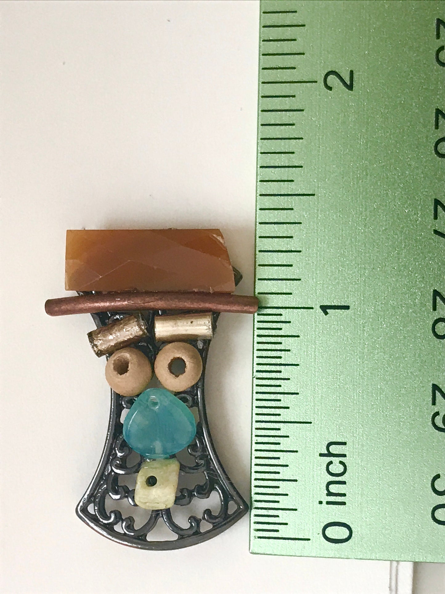 Meet "Inquisitive man" Handmade, one-of-a-kind assemblage art - can be ordered as a necklace, pin or magnet