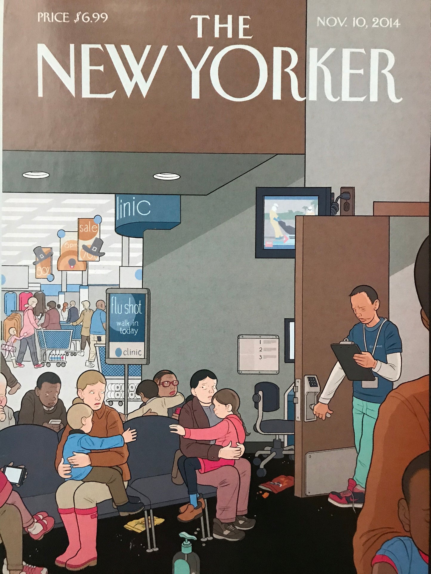 November 10, 2014 - The NEW YORKER Magazine original cover -  health clinic, hospital