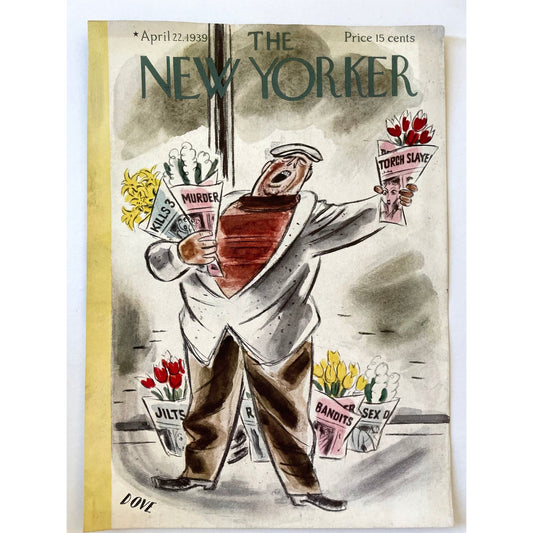 Very Rare, Very old NEW YORKER Magazine original cover - April 22, 1939