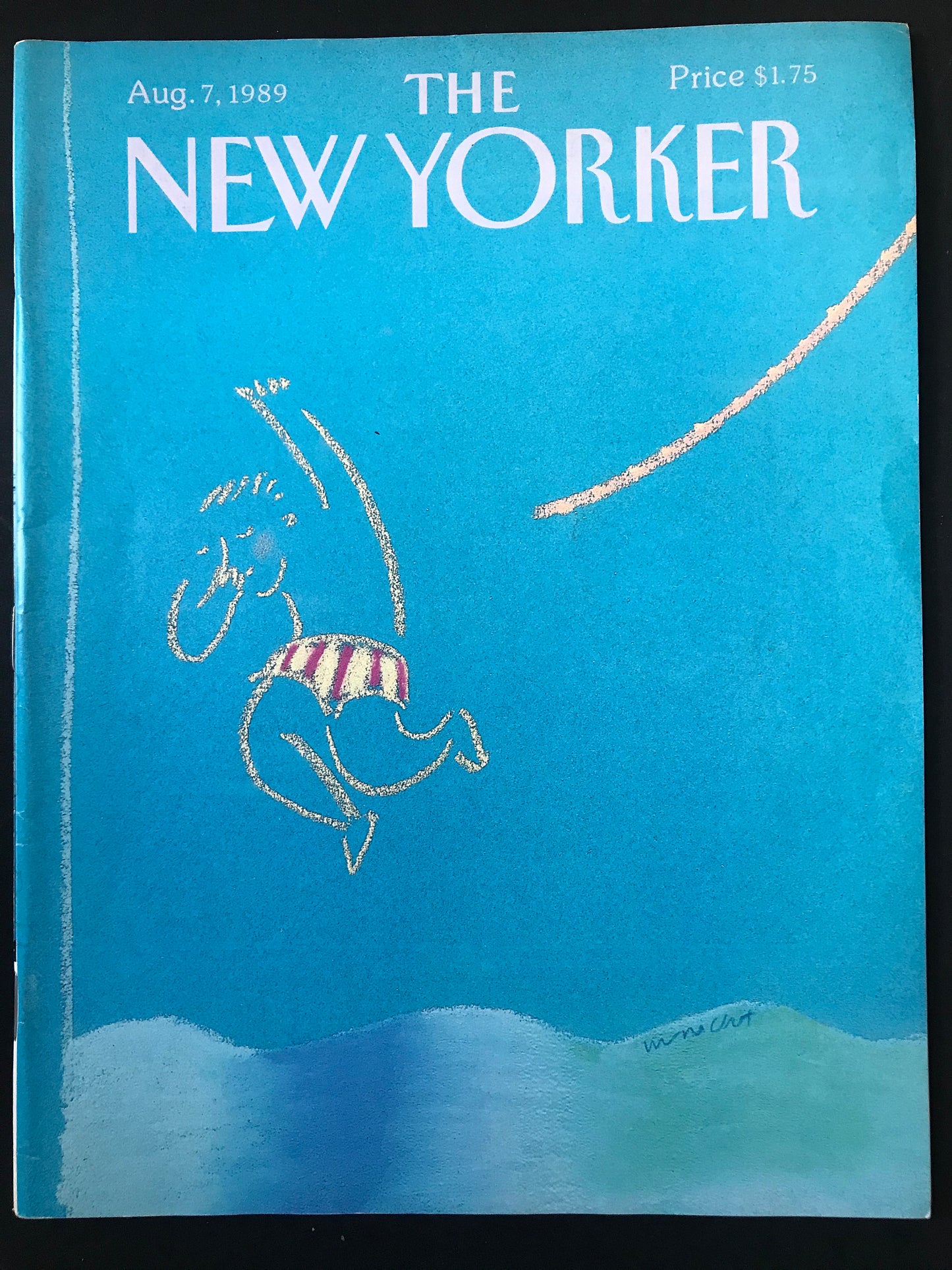 August 7, 1989 - The New Yorker Magazine - jumping in the water - Cover only