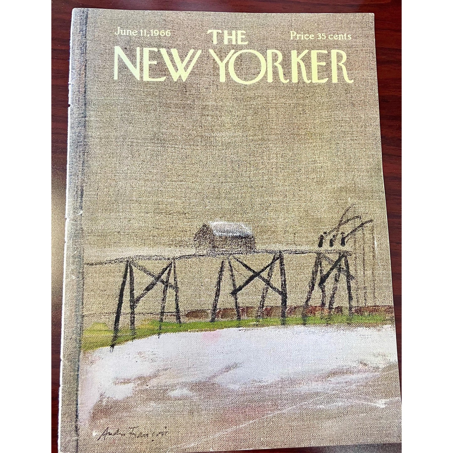 NEW YORKER Magazine cover - June 11, 1966 - fishing