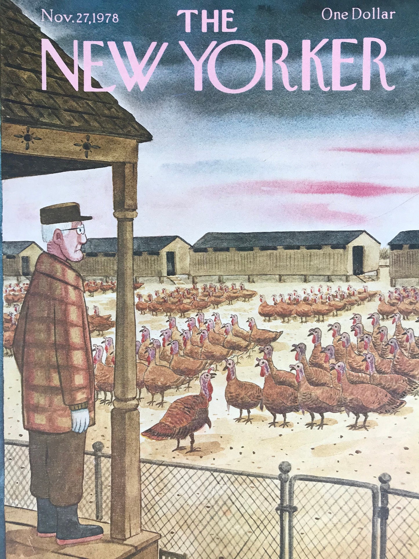 NEW YORKER Magazine cover - November 27, 1978 - turkeys