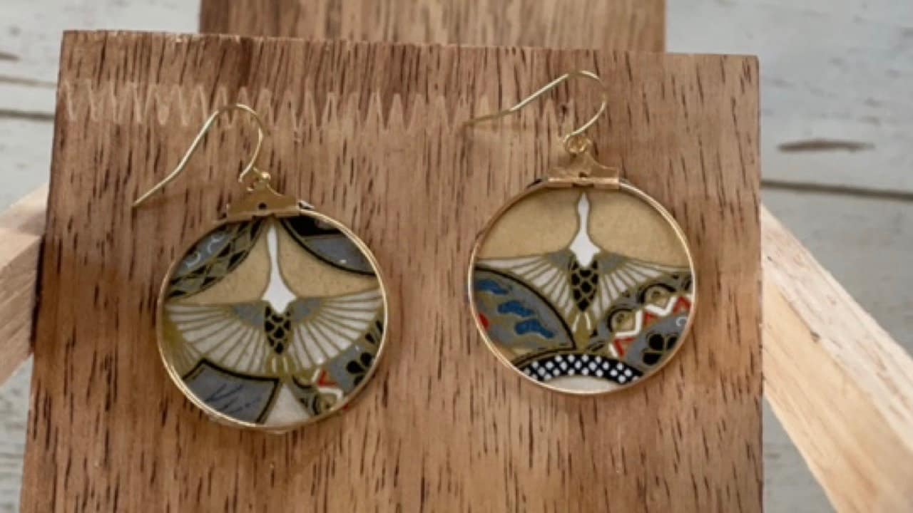 Your choice of handmade paper and metal lightweight dangle earrings
