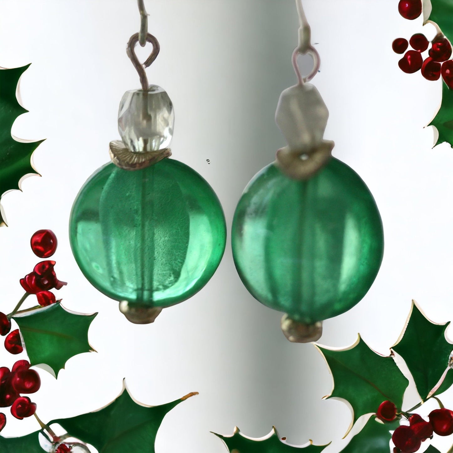 Stunning green dangle earrings