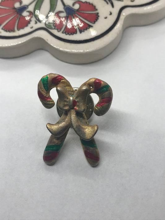 Charming vintage candy cane pin - perfect for the Christmas holiday