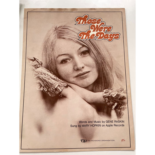 Frameable vintage sheet music - 1968 "Those Were the Days" - Mary Hopkin Apple