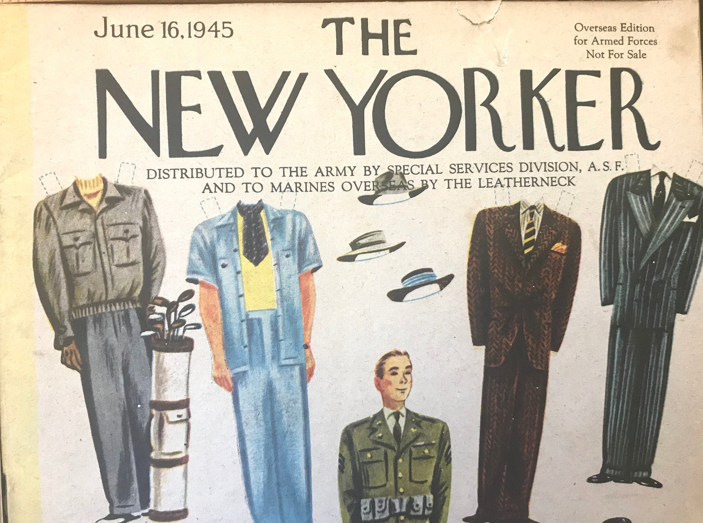 NEW YORKER Magazine - June 16, 1945 - Collectible Overseas Edition for Armed Forces Navy & Marines