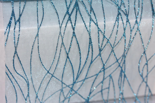 Stunning turquoise glittered tulle - for gift box wrap, bows, decorating, wreath making or other crafts
