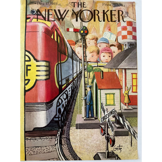 Very Rare, Very old NEW YORKER Magazine original cover - December 17, 1955 - railroad station