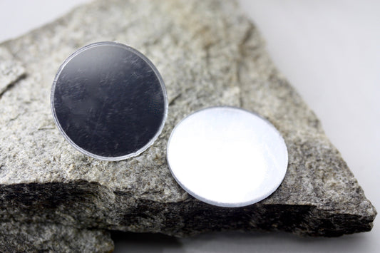 Round mirror stud earrings