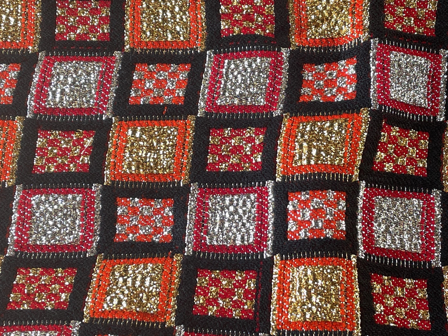 Unique sparkly geometric retro vintage fabric - reminds me of disco