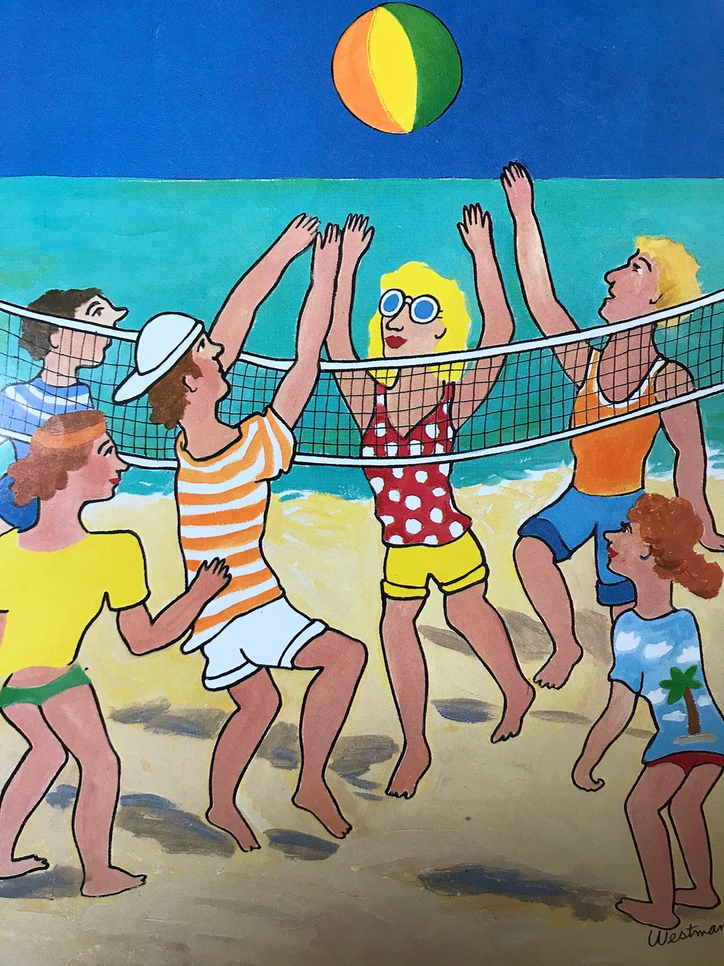 NEW YORKER Magazine cover - July 25, 1988 - beach volleyball