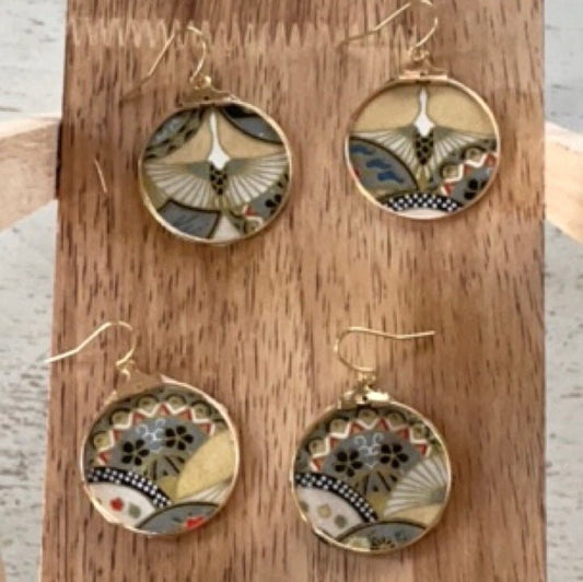 Your choice of handmade paper and metal lightweight dangle earrings