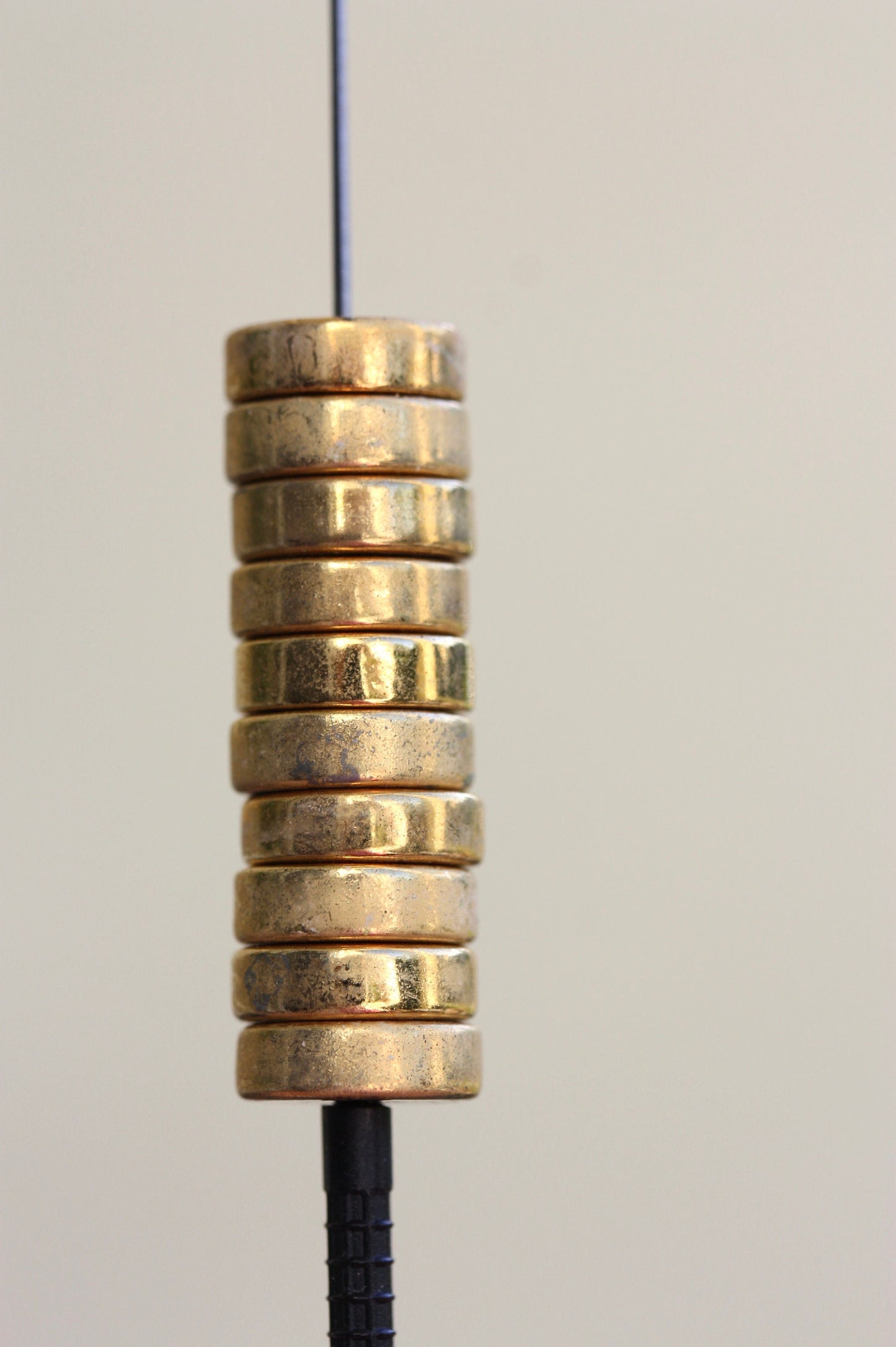 5 Round flat goldtone vintage spacer beads - approx. 10 mm x 3 mm