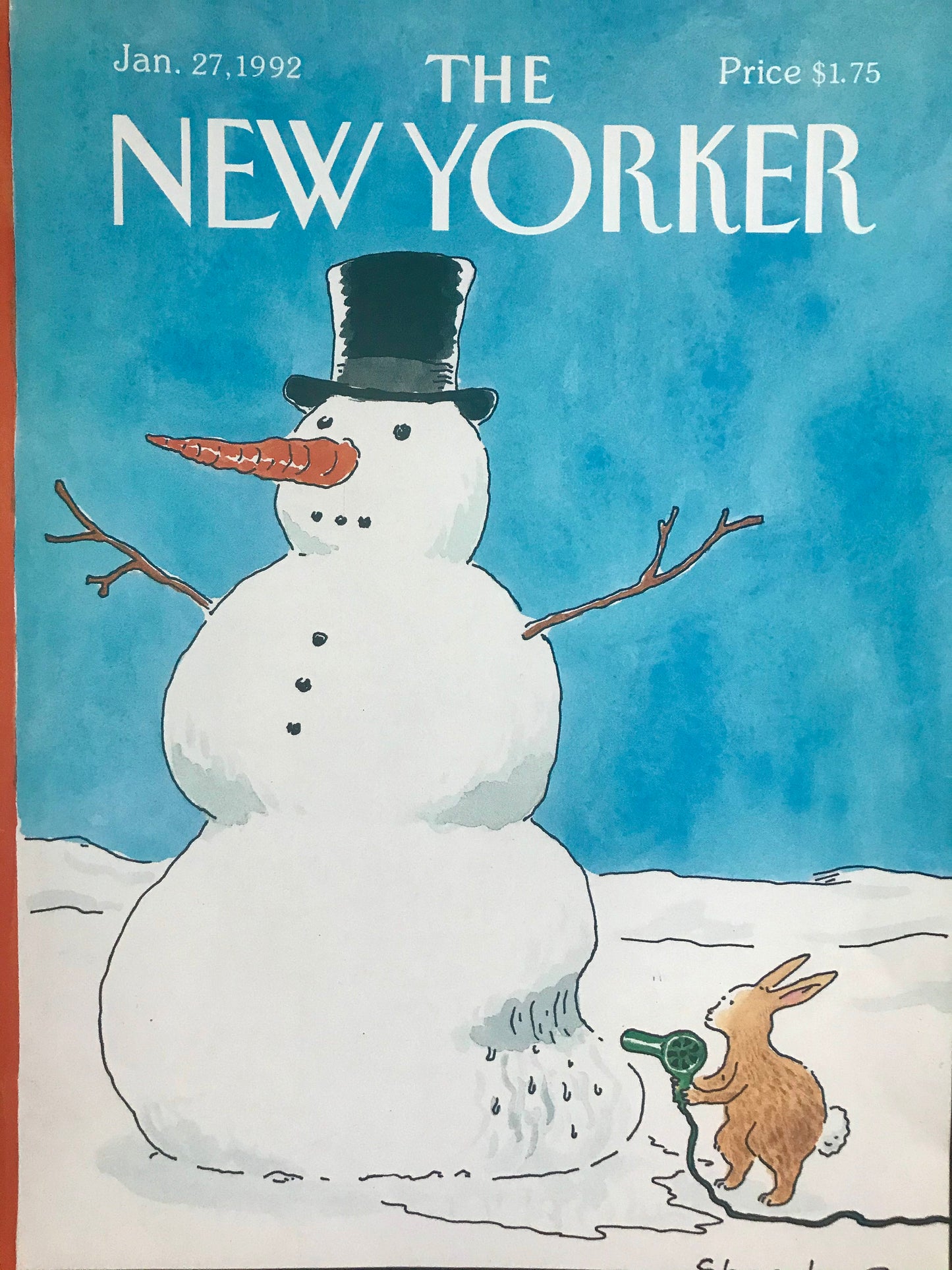 Vintage NEW YORKER Magazine original cover - January 27. 1992