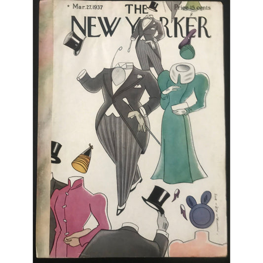 Rare - March 27, 1937 - The NEW YORKER Magazine original cover - by Rea Irvin