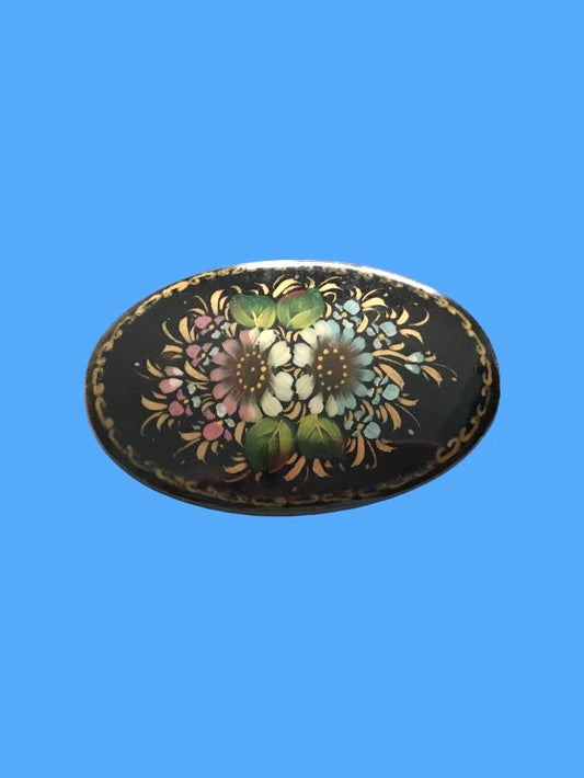 Stunning handpainted and signed VINTAGE RUSSIAN PIN