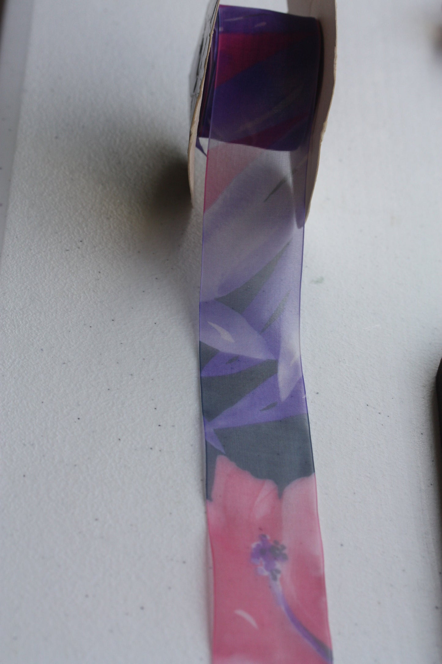 Vintage sheer floral ribbon lace - 1 and one-half inches wide - by the yard - 100% Nylon