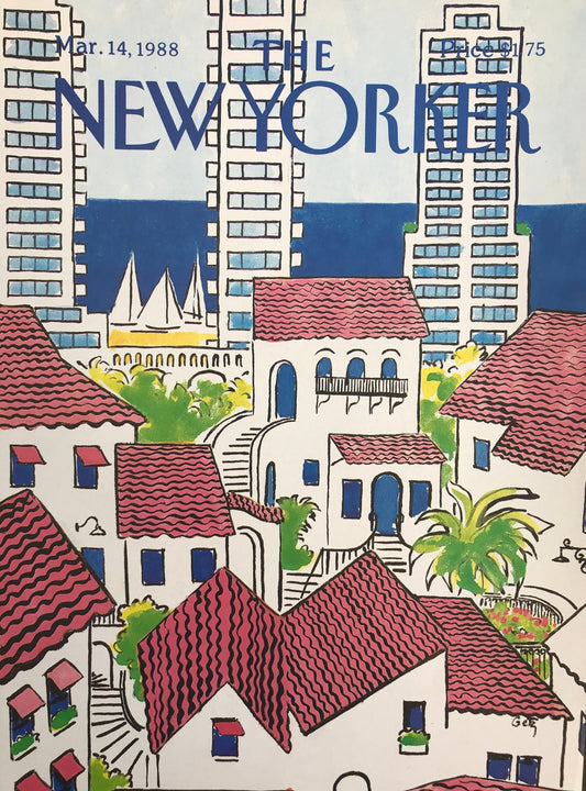 NEW YORKER Magazine original cover - vintage - March 14, 1988