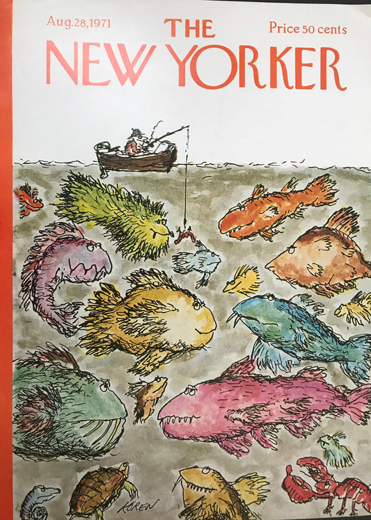 May 12, 1980 - The NEW YORKER Magazine original cover - by artist Ed Koren - fisherman, fishing, fis